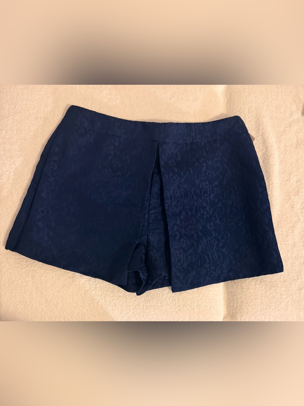 NWT - Forever 21 Contemporary Midnight Navy Jacquard Skort Size L